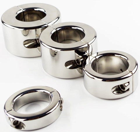 Hells Couture Gangling Steel Ball Stretcher 35mm XL Medical Grade Steel - Steel Sex Toys