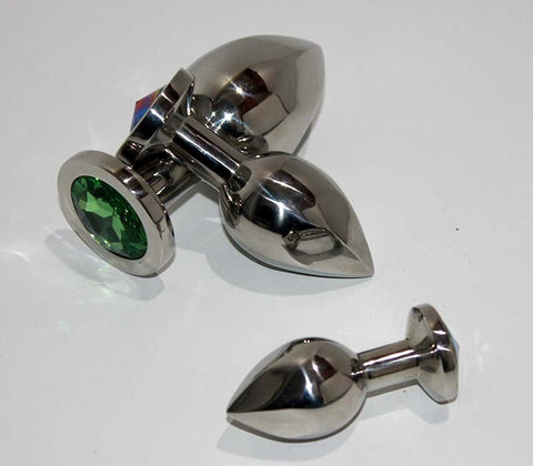 Hells Couture Helix Jewelled Medium Anal Plug Rose Quartz Steel Construction - Steel Sex Toys