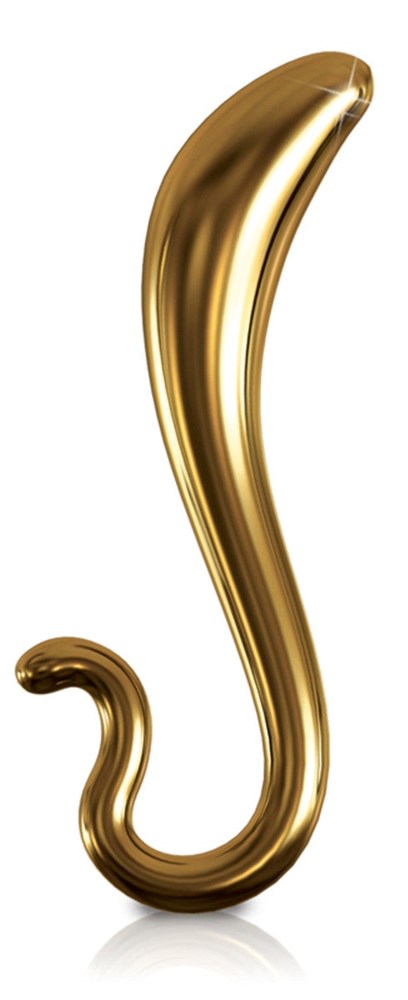 Pipedream Products Icicles Gold Edition G02 Curved Glass Dildo Premium - - Glass Sex Toys