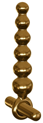 Pipedream Products Icicles Gold Edition G06 Glass Anal Beads with Vibrator - Glass Sex Toys