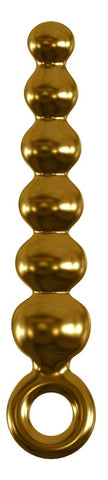 Pipedream Products Icicles Gold Edition G06 Glass Anal Beads with Vibrator - Glass Sex Toys