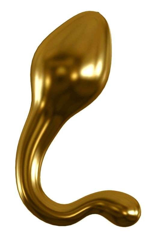 Pipedream Icicles Gold Edition G11 Glass Prostate Massager Hand Blown Glass - - Glass Sex Toys