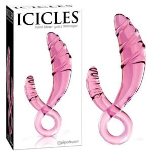 Pipedream Icicles No 30 Hand Blown Glass Dildo with Dual G Spot Clitoral Stimulation - - Glass Sex Toys