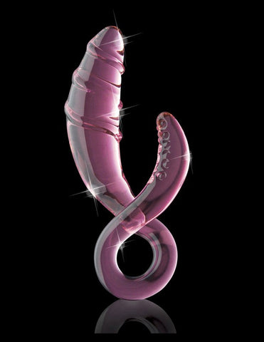 Pipedream Icicles No 30 Hand Blown Glass Dildo with Dual G Spot Clitoral Stimulation - Glass Sex Toys
