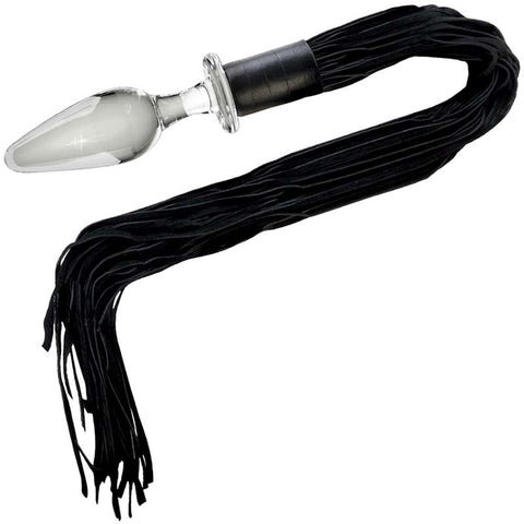 Pipedream Icicles No 49 Glass Butt Plug and Flogger Dual Function Design - Glass Sex Toys