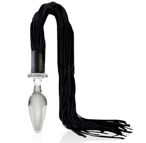 Pipedream Icicles No 49 Glass Butt Plug and Flogger Dual Function Design - Glass Sex Toys