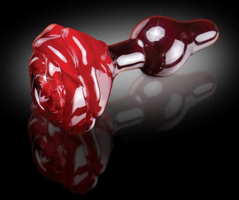 Pipedream Products Icicles No 76 Rose Shape Glass Butt Plug - Glass Sex Toys