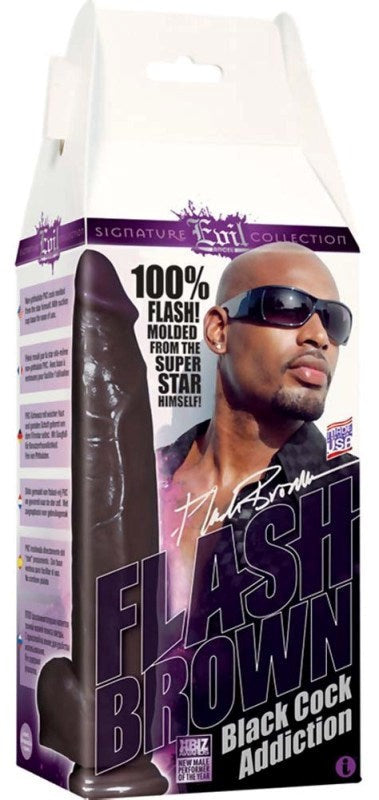 Icon Brands Icon Male Flash Brown Black Cock Addiction Realistic Dildo - - Realistic Dildos