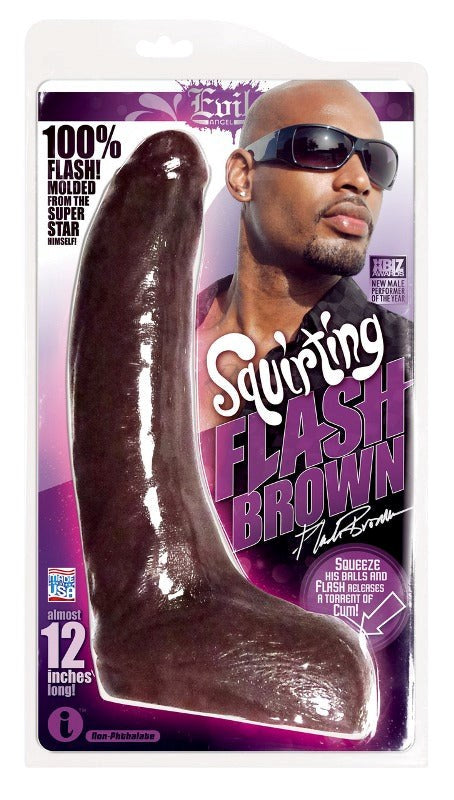 Icon Brands Icon Male Flash Brown Squirting Cock Realistic Squirting Dildo - - Realistic Dildos