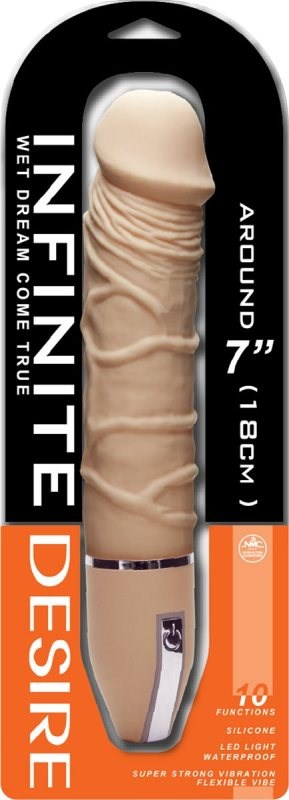 NANMA Corporation Infinite Desire 7 Silicone Vibrator with 10 Rhythms Flesh - - Realistic Dildos