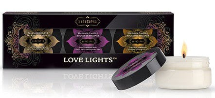 Kama Sutra Love Lights Candle Kit Massage Oil for Sensual Arousal Play - Sex Kits