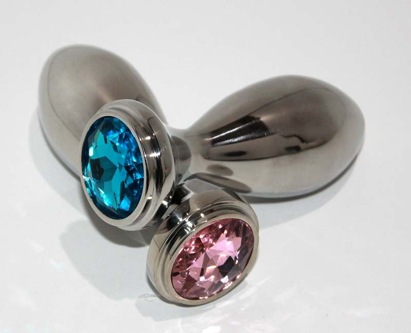Hells Couture Little Boy Jewelled Anal Plug Large Rainbow Medical Steel - Steel Sex Toys