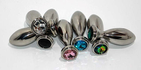 Hells Couture Little Boy Jewelled Anal Plug Large Rainbow Medical Steel - Steel Sex Toys