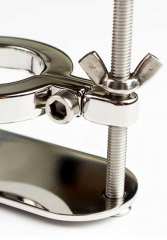 BDStyle Male Scrotum Fixture Ball Crusher Adjustable Steel CBT Device - Steel Sex Toys