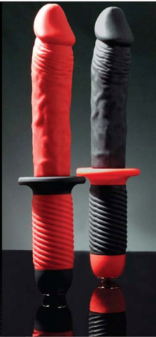 NANMA Corporation Mr. E and Mr. Z 7 Inch Silicone 10 Speed Vibrator Red - Realistic Dildos