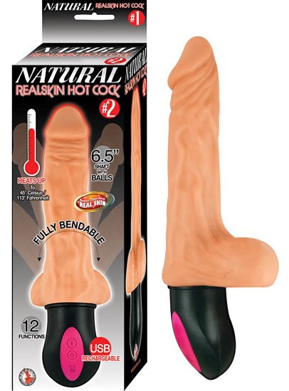 Nasstoys Natural Realskin Hot Cock With Balls Heating Vibrating Dildo - - Realistic Dildos