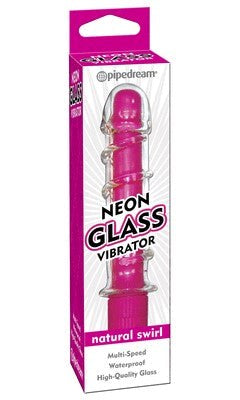 Pipedream Products Neon Glass Natural Swirl G Spot Massager - Glass Sex Toys
