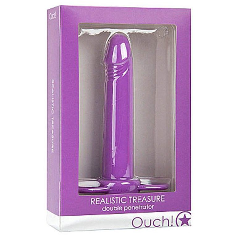 Shots Toys Ouch! Realistic Treasure Dong Strapless Double Penetration - - Realistic Dildos