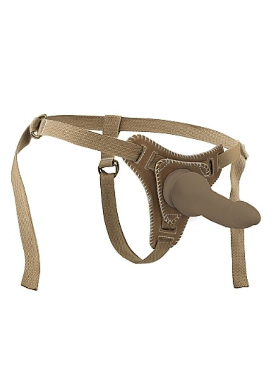Shots Toys Ouch! Strap On Sex Toy with Straps Mocca Adjustable Harness - - Strap On Sextoys
