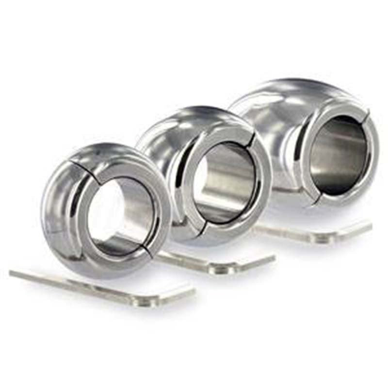 Hells Couture Magnetic Split Ring Steel Stretcher Weights Penile Sensation - - Steel Sex Toys