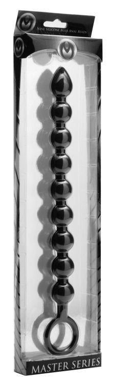 XR Brands Pathicus Nine Bulb Silicone Anal Wand with Nine Graduated Bulbs - - Anal Beads and Balls