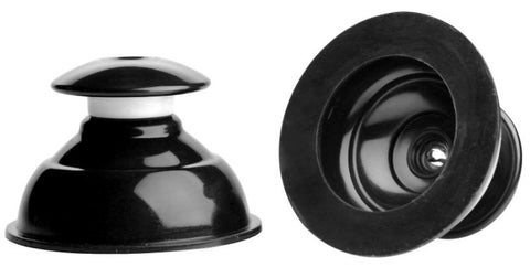XR Brands Plungers Extreme Suction Silicone Nipple Suckers Push Button Control - Breast and Nipple Toys