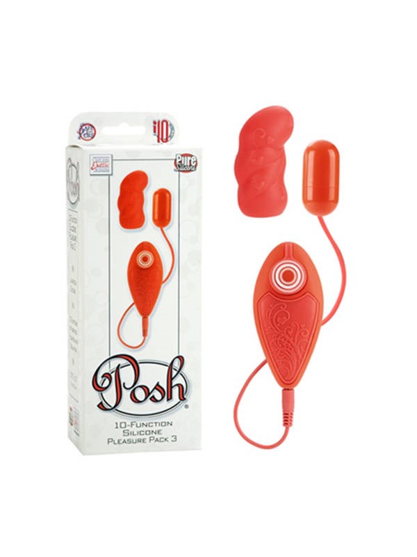 California Exotics Posh 10 Function Silicone Pleasure Pack 3 Vibrator - - Love Eggs and Kegel Exercisers