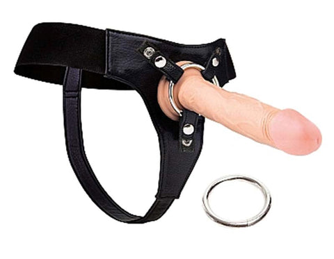 Shots Toys RealRock Harness Deluxe Premium Leather Strap On Harness - Strap On Sextoys