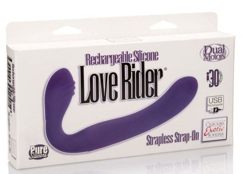 California Exotics Rechargeable Silicone Love Rider Strapless Strap On Purple - - Strap On Sextoys