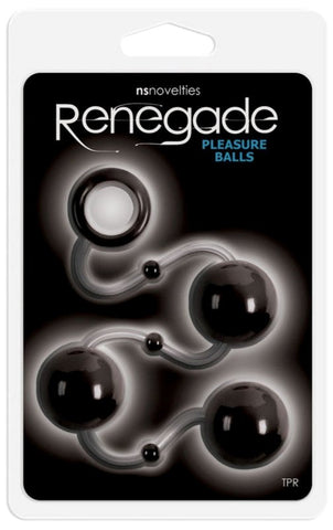 NS Novelties Renegade Pleasure Balls Black with Free Floating Weights - Anal Beads and Balls