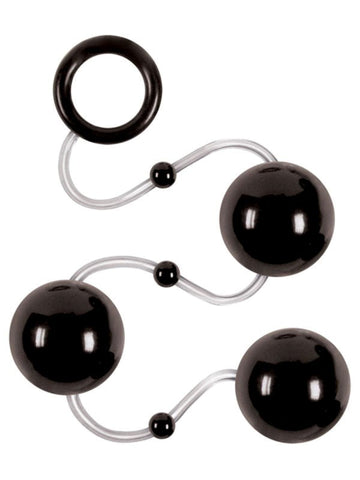 NS Novelties Renegade Pleasure Balls Black with Free Floating Weights - Anal Beads and Balls