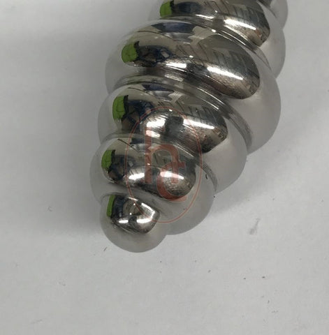 Ribbed Jewelled Medium Butt Plug Champagne - Steel Sex Toys