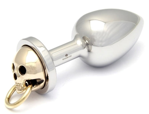 Rosebuds Jewelry Rosebuds Luxe Skull Flash Gold Medium Butt Plug - Steel Sex Toys