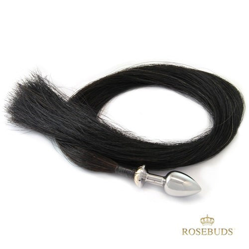 Rosebuds Tailbud M - Luxurious Natural Horse Hair Intimate Accessory - - Steel Sex Toys