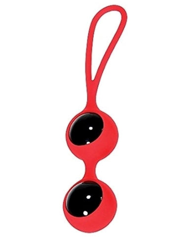 Adam & Eve Scarlet Couture Glass Duo Balls Kegel Exerciser - Love Eggs and Kegel Exercisers