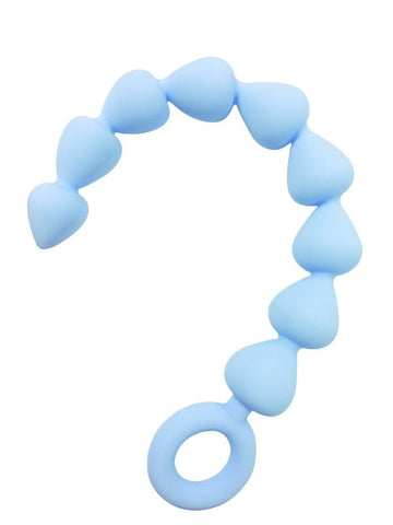 Sportsheets Sex In The Shower Blue Silicone Anal Beads Waterproof - Anal Beads and Balls