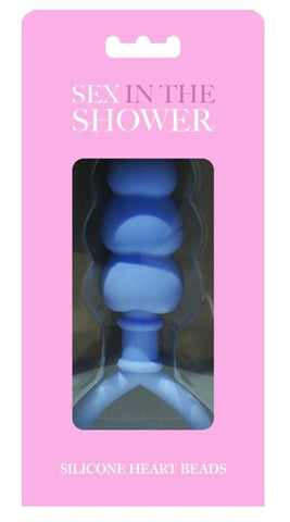 Sportsheets Sex in the Shower Silicone Heart Beads Waterproof Anal Beads - Anal Beads and Balls
