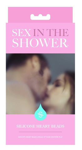 Sportsheets Sex in the Shower Silicone Heart Beads Waterproof Anal Beads - Anal Beads and Balls