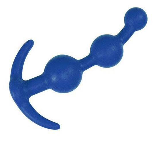 Sportsheets Sexperiments Silicone Anal Beads Royal Blue T Base Design - - Anal Beads and Balls