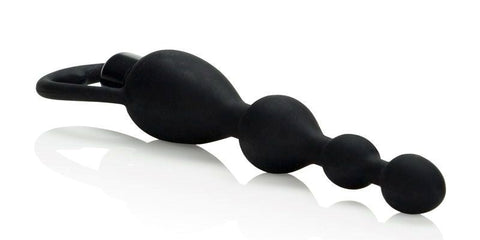 California Exotics Silicone Vibrating Pleasure Anal Beads Black USB Rechargeable - Anal Beads and Balls