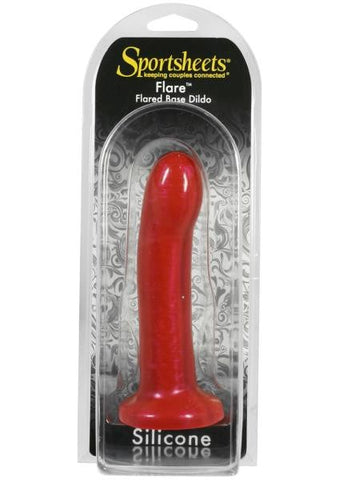 Sportsheets Flare Silicone Strap On Dildo with Curved G Spot Targeting - Non-Realistic Dildos