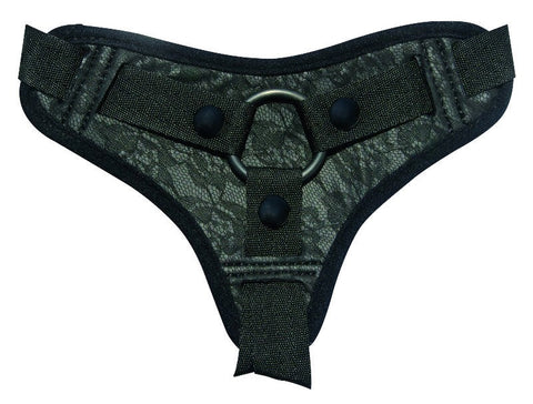 Sportsheets Midnight Lace Strap On Adjustable Harness with Lace Design - Strap On Sextoys