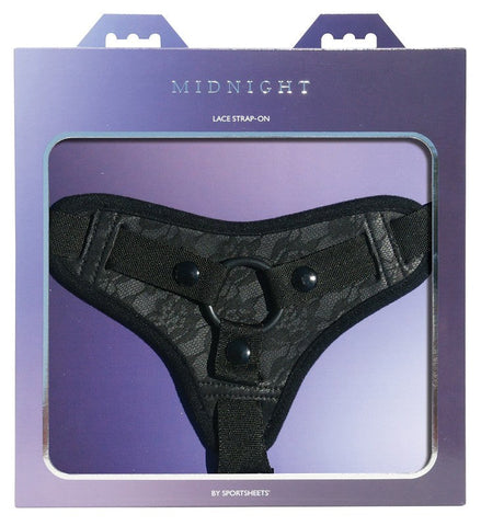 Sportsheets Midnight Lace Strap On Adjustable Harness with Lace Design - Strap On Sextoys