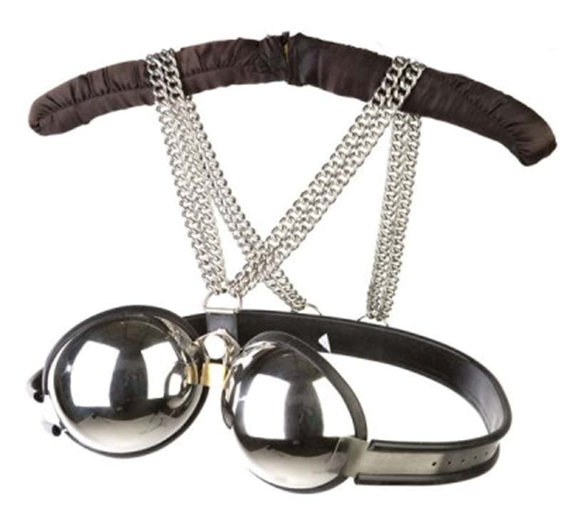 BDStyle Stainless Steel Bra BDSM Restraint with Adjustable Silicone Cups - Steel Sex Toys