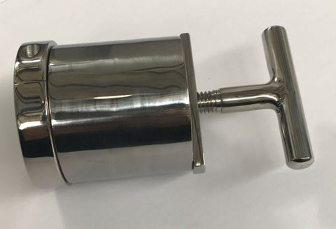 Hells Couture Steel Ball Flask & Crusher CBT Device with Screw Mechanism - Steel Sex Toys