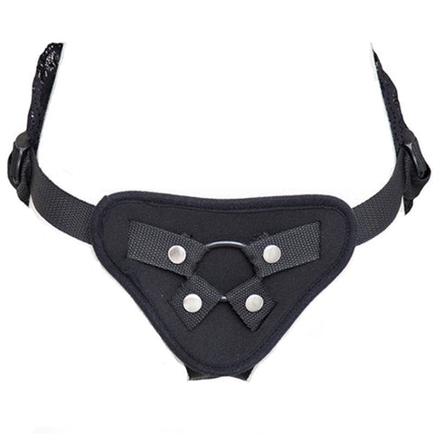 BDStyle Strap On Harness With Lace Back Adjustable Faux Leather Design - Strap On Sextoys