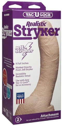 Doc Johnson Stryker Vac U Lock Realistic Cock 9 Inch Dildo - Strap On Sextoys