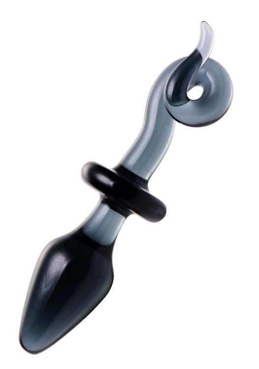 XR Brands Swine Pig Tail Glass Anal Plug Spiral Design for Stimulation - - Glass Sex Toys