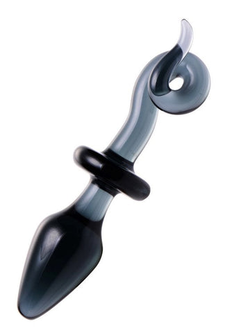 XR Brands Swine Pig Tail Glass Anal Plug Spiral Design for Stimulation - Glass Sex Toys