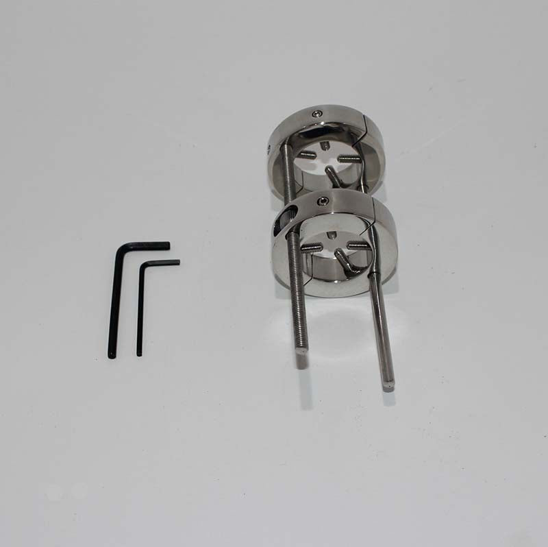 Hells Couture The Ball Bruiser Ball Steel Stretcher Advanced CBT Device - - Steel Sex Toys